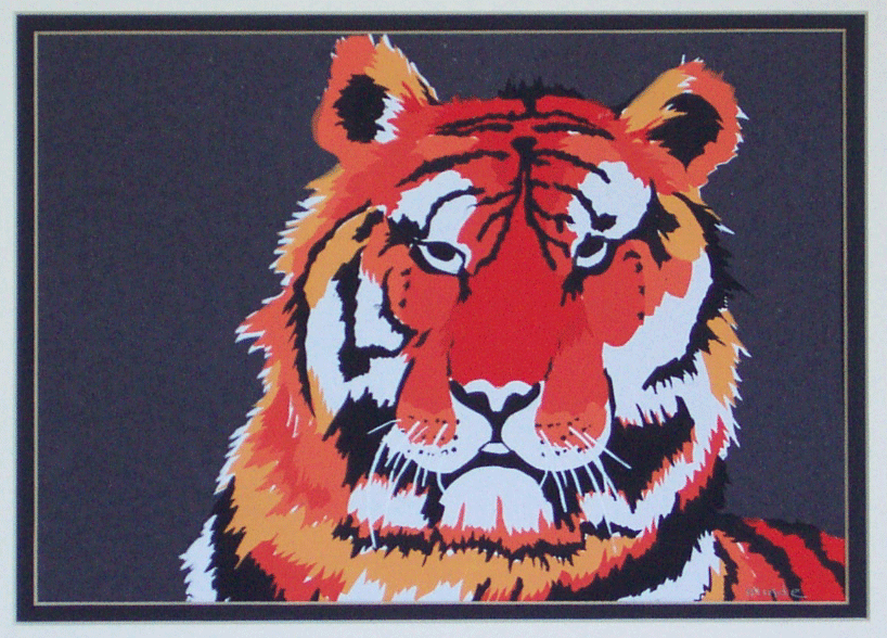 silkscreen of a tiger